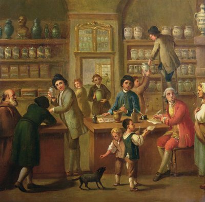 Innenraum einer Apotheke von Italian School